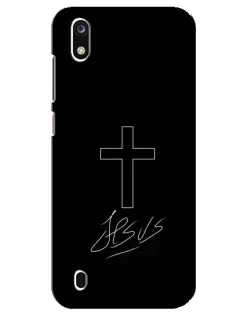 Чехол для ZTE Blade A7 (2019) с картинкой «Графический крест Jesus»