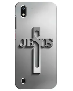 Чехол для ZTE Blade A7 (2019) с картинкой «Металлический крест Jesus»