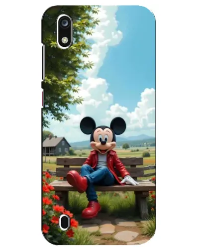 Чехол для ZTE Blade A7 (2019) с картинкой «Микки на скамейке»