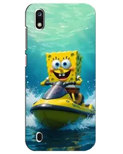 Чехол для ZTE Blade A7 (2019) с картинкой «Спанч Боб на гидроцикле»