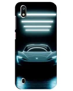 Чехол для ZTE Blade A7 (2019) с картинкой «Tesla в неоне»