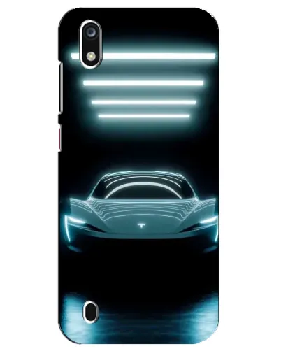 Чехол для ZTE Blade A7 (2019) с картинкой «Tesla в неоне»