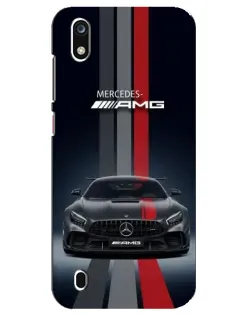 Чехол для ZTE Blade A7 (2019) с картинкой «Mercedes — белый карбон»