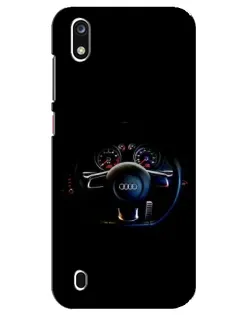 Чехол для ZTE Blade A7 (2019) с картинкой «Салон Audi — руль»