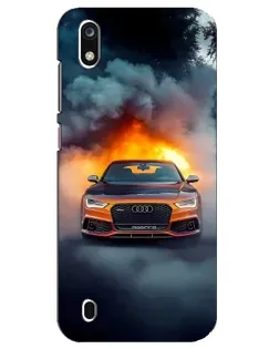 Чехол для ZTE Blade A7 (2019) с картинкой «Audi в огненном дыму»