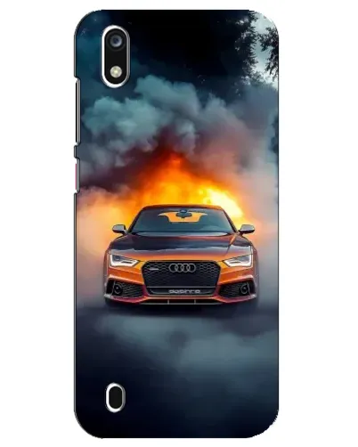 Чехол для ZTE Blade A7 (2019) с картинкой «Audi в огненном дыму»