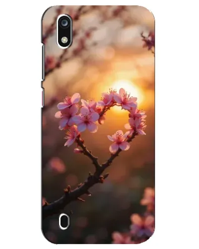 Чехол для ZTE Blade A7 (2019) с картинкой «Розовый цвет сердце на фоне заката»