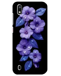 Чехол для ZTE Blade A7 (2019) с картинкой «Фиолетовые цветы с росою»