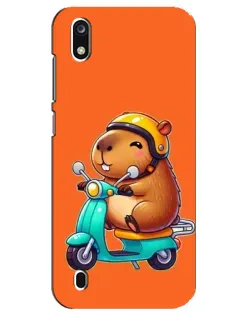 Чехол для ZTE Blade A7 (2019) с картинкой «Капибара на скутере»