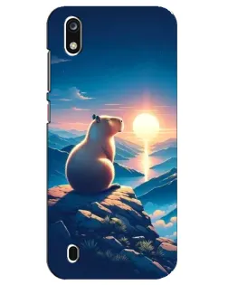 Чехол для ZTE Blade A7 (2019) с картинкой «Закат солнца с капибарой»