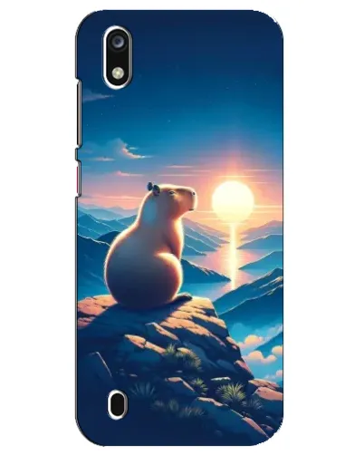 Чехол для ZTE Blade A7 (2019) с картинкой «Закат солнца с капибарой»