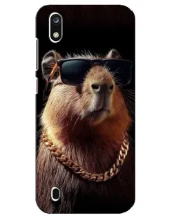 Чехол для ZTE Blade A7 (2019) с картинкой «Капибара золотая цепь»