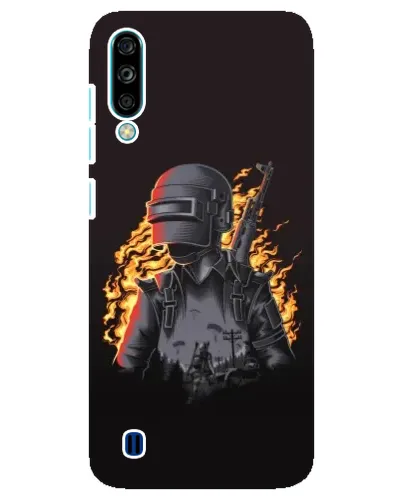 Чехол для ZTE Blade A7 (2020) с картинкой «PUBG — огненный силуэт»