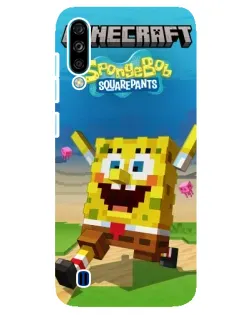 Чехол для ZTE Blade A7 (2020) с картинкой «Губка Боб Minecraft»