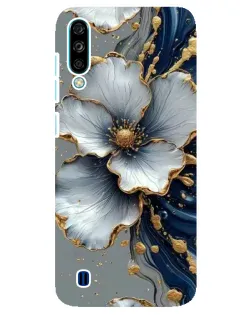 Чехол для ZTE Blade A7 (2020) с картинкой «Белый цветок и золотой флюид»