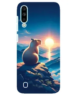 Чехол для ZTE Blade A7 (2020) с картинкой «Закат солнца с капибарой»