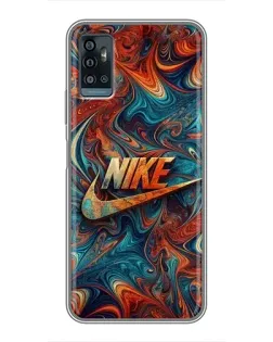 Чехол для ZTE Blade A71 с картинкой «Nike в абстракции»