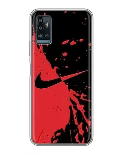 Чохол для ZTE Blade A71 з картинкою «Червоні бризки Nike»