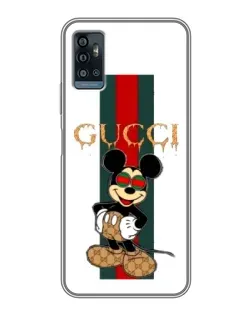 Чохол для ZTE Blade A71 з картинкою «Міккі Маус Gucci — смуги»
