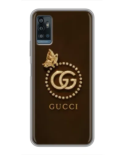 Чехол для ZTE Blade A71 с картинкой «Gucci — золотая бабочка»
