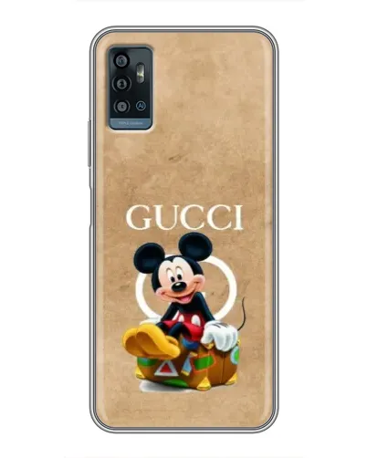 Чехол для ZTE Blade A71 с картинкой «Микки Маус Gucci — крафт»