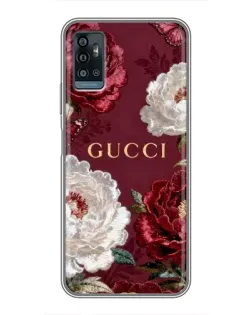 Чохол для ZTE Blade A71 з картинкою «Gucci — бордові троянди»