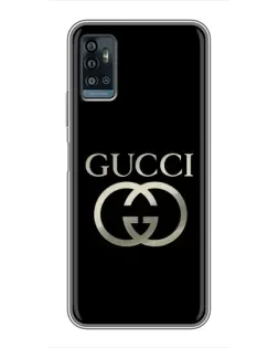 Чохол для ZTE Blade A71 з картинкою «Gucci — золото на чорному»
