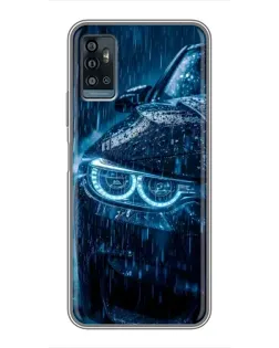 Чехол для ZTE Blade A71 с картинкой «BMW под дождем»