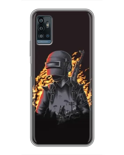 Чохол для ZTE Blade A71 з картинкою «PUBG — вогняний силует»