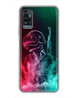 Чохол для ZTE Blade A71 з картинкою «PUBG — вогняний воїн»