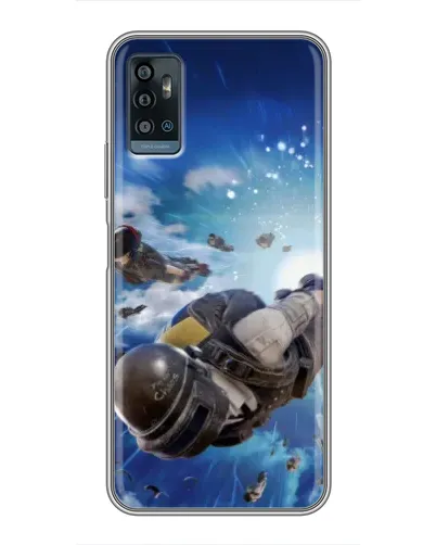Чохол для ZTE Blade A71 з картинкою «Десант PUBG — стрибок»