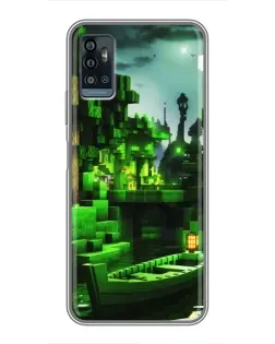 Чохол для ZTE Blade A71 з картинкою «Minecraft лісовий пейзаж»