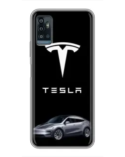 Чехол для ZTE Blade A71 с картинкой «Tesla Model Y»