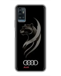 Чохол для ZTE Blade A71 з картинкою «Графіка — пантера та Audi»