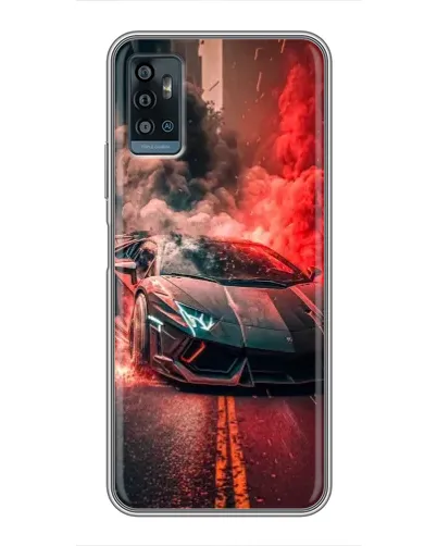 Чехол для ZTE Blade A71 с картинкой «Lamborghini красный дым»