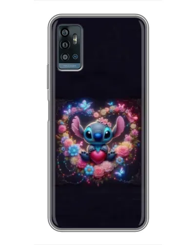 Чохол для ZTE Blade A71 з картинкою «Stitch у квітах»
