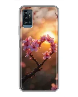 Чохол для ZTE Blade A71 з картинкою «Рожевий цвіт сердечко на тлі заходу» Чохол для ZTE Blade A71 з картинкою «Рожевий цвіт сердечко на тлі заходу»