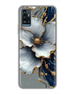 Чохол для ZTE Blade A71 з картинкою «Біла квітка та золотий флюїд» Чохол для ZTE Blade A71 з картинкою «Біла квітка та золотий флюїд»