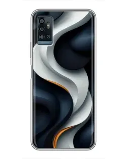 Чехол для ZTE Blade A71 с картинкой «Объемные черно-белые ленты» Чехол для ZTE Blade A71 с картинкой «Объемные черно-белые ленты»