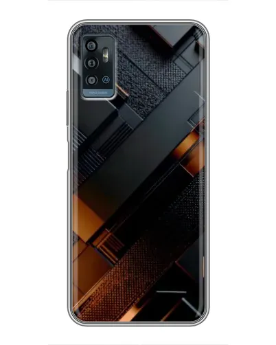 Чохол для ZTE Blade A71 з картинкою «Чорні геометричні блоки» Чохол для ZTE Blade A71 з картинкою «Чорні геометричні блоки»