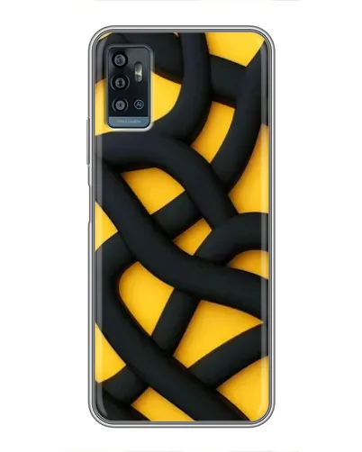 Чохол для ZTE Blade A71 з картинкою «Чорне жовте переплетення» Чохол для ZTE Blade A71 з картинкою «Чорне жовте переплетення»