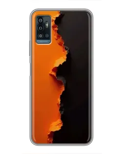 Чехол для ZTE Blade A71 с картинкой «Оранжевый разлом» Чехол для ZTE Blade A71 с картинкой «Оранжевый разлом»