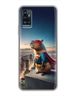 Чехол для ZTE Blade A71 с картинкой «Капи-мен супергерой»