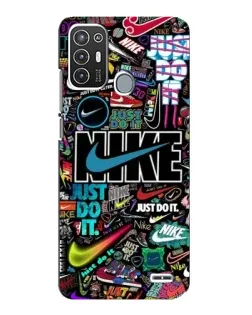 Чехол для ZTE Blade A72 с картинкой «Яркий коллаж Nike»