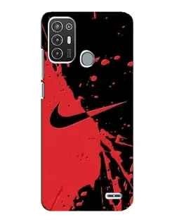 Чехол для ZTE Blade A72 с картинкой «Красные брызги Nike»