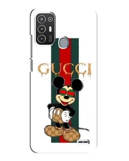 Чохол для ZTE Blade A72 з картинкою «Міккі Маус Gucci — смуги»