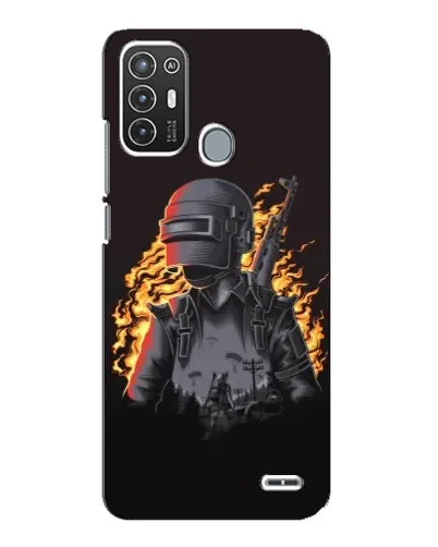 Чехол для ZTE Blade A72 с картинкой «PUBG — огненный силуэт»