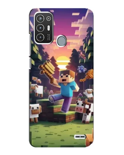 Чехол для ZTE Blade A72 с картинкой «Стив на ферме»