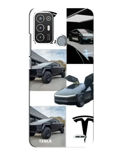 Чехол для ZTE Blade A72 с картинкой «Коллаж Cybertruck Tesla»