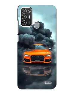 Чехол для ZTE Blade A72 с картинкой «Audi в облаках дыма»